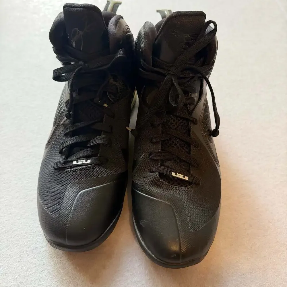 Nike LeBron 9 iD Men’s Size 13 Triple Black Basketball Shoes 512132-991 Rare